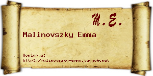Malinovszky Emma névjegykártya